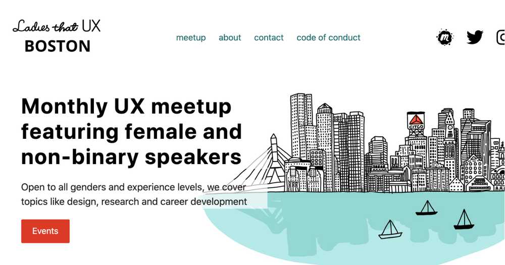 Ladies that UX Boston landing page